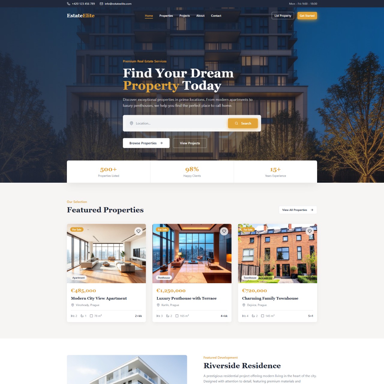 Realitní web a systém na míru 